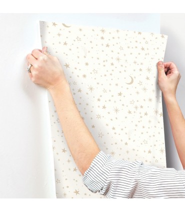 RMK10850WP - Peel and Stick Wallpaper-Twinkle Little Star Gold