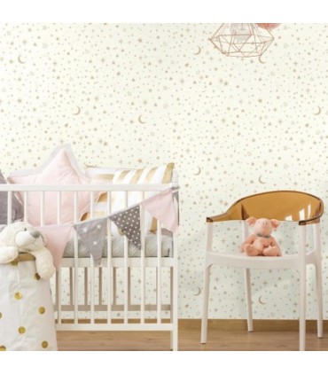 RMK10850WP - Peel and Stick Wallpaper-Twinkle Little Star Gold