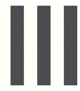 RMK11082WP - Peel and Stick Wallpaper-Awning Stripe-Black
