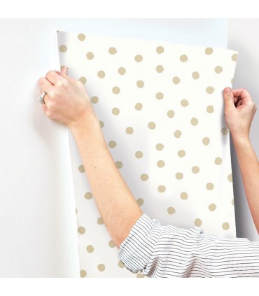 RMK3524WP - Peel and Stick Wallpaper-Small Gold Dot