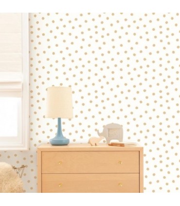 RMK3524WP - Peel and Stick Wallpaper-Small Gold Dot