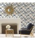 RMK9002WP - Peel and Stick Wallpaper-Blue Chevron Stripe