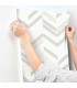 RMK9004WP - Peel and Stick Wallpaper-Grey Chevron Stripe