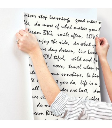 RMK9005WP - Peel and Stick Wallpaper-Dream Big Black Script