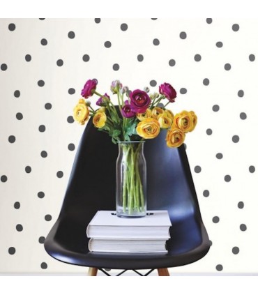 RMK9010WP - Peel and Stick Wallpaper-Black Dots