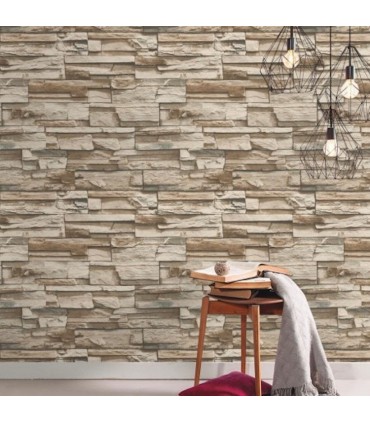 RMK9025WP - Peel and Stick Wallpaper-Stacked Stone