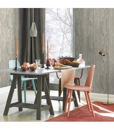 RMK9086WP - Peel and Stick Wallpaper-Grey Wood Planks