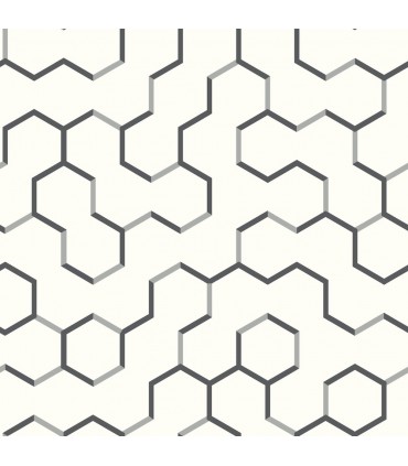 RMK9091WP - Peel and Stick Wallpaper-Black Open Geometric