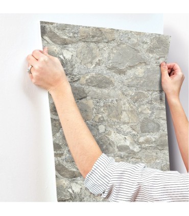 RMK9096WP - Peel and Stick Wallpaper-Weathered Stone