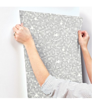 RMK9106WP - Peel and Stick Wallpaper-Grey Polka Dot