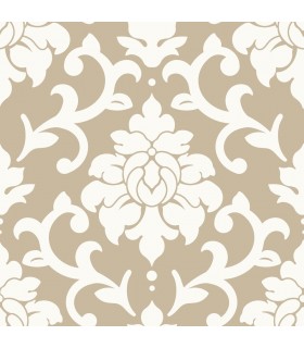 RMK9113WP - Peel and Stick Wallpaper-Gold Damask