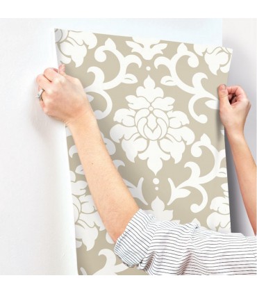 RMK9113WP - Peel and Stick Wallpaper-Gold Damask