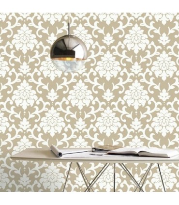 RMK9113WP - Peel and Stick Wallpaper-Gold Damask