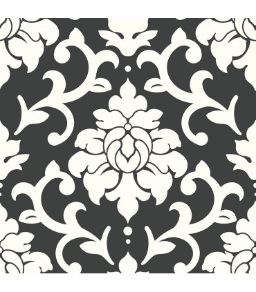 RMK9114WP - Peel and Stick Wallpaper-Black Damask