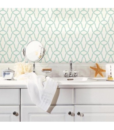 RMK9120WP - Peel and Stick Wallpaper-Blue Trellis