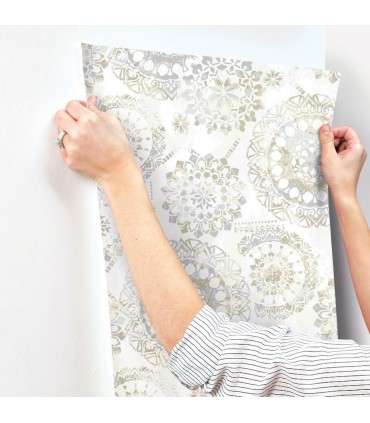RMK9122WP - Peel and Stick Wallpaper-Tan Bohemian