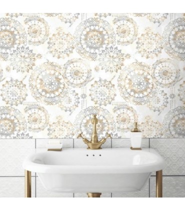 RMK9122WP - Peel and Stick Wallpaper-Tan Bohemian