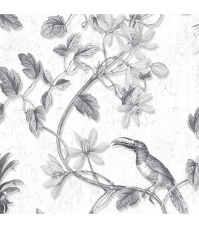 MH36529 - Manor House Wallpaper by Norwall-Tropical Birds