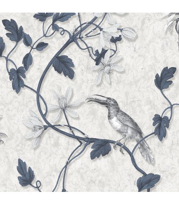 MH36532 - Manor House Wallpaper by Norwall-Tropical Birds