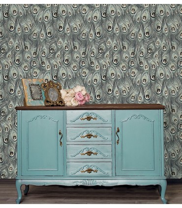MH36519 - Manor House Wallpaper by Norwall-Peacock Feathers