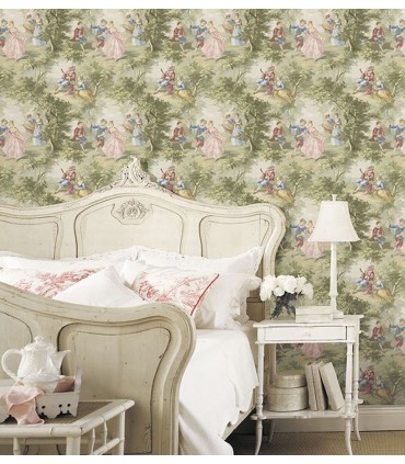 GC29834 - Manor House Wallpaper by Norwall-Classic French Country Toile