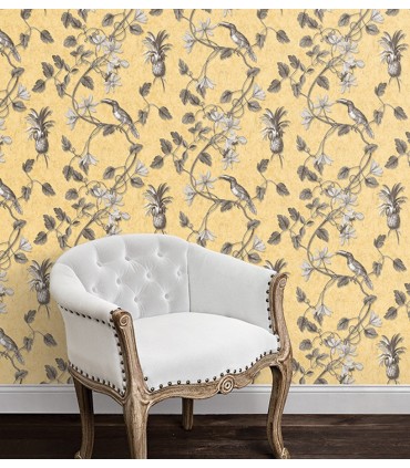 MH36531 - Manor House Wallpaper by Norwall-Tropical Birds