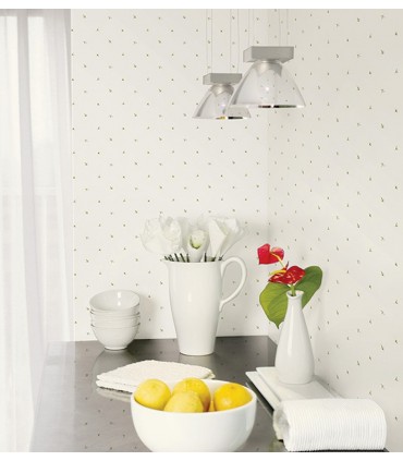 CK36600 - Creative Kitchens Wallpaper by Norwall-Mini Print Leaves