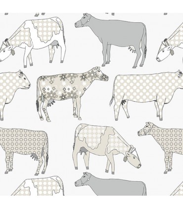 KE29952 - Creative Kitchens Wallpaper by Norwall- Cows Toile