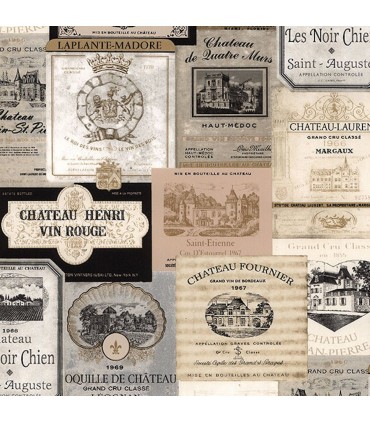 KK26753 - Creative Kitchens Wallpaper by Norwall- Wine Labels