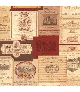 KK26754 - Creative Kitchens Wallpaper by Norwall- Wine Labels