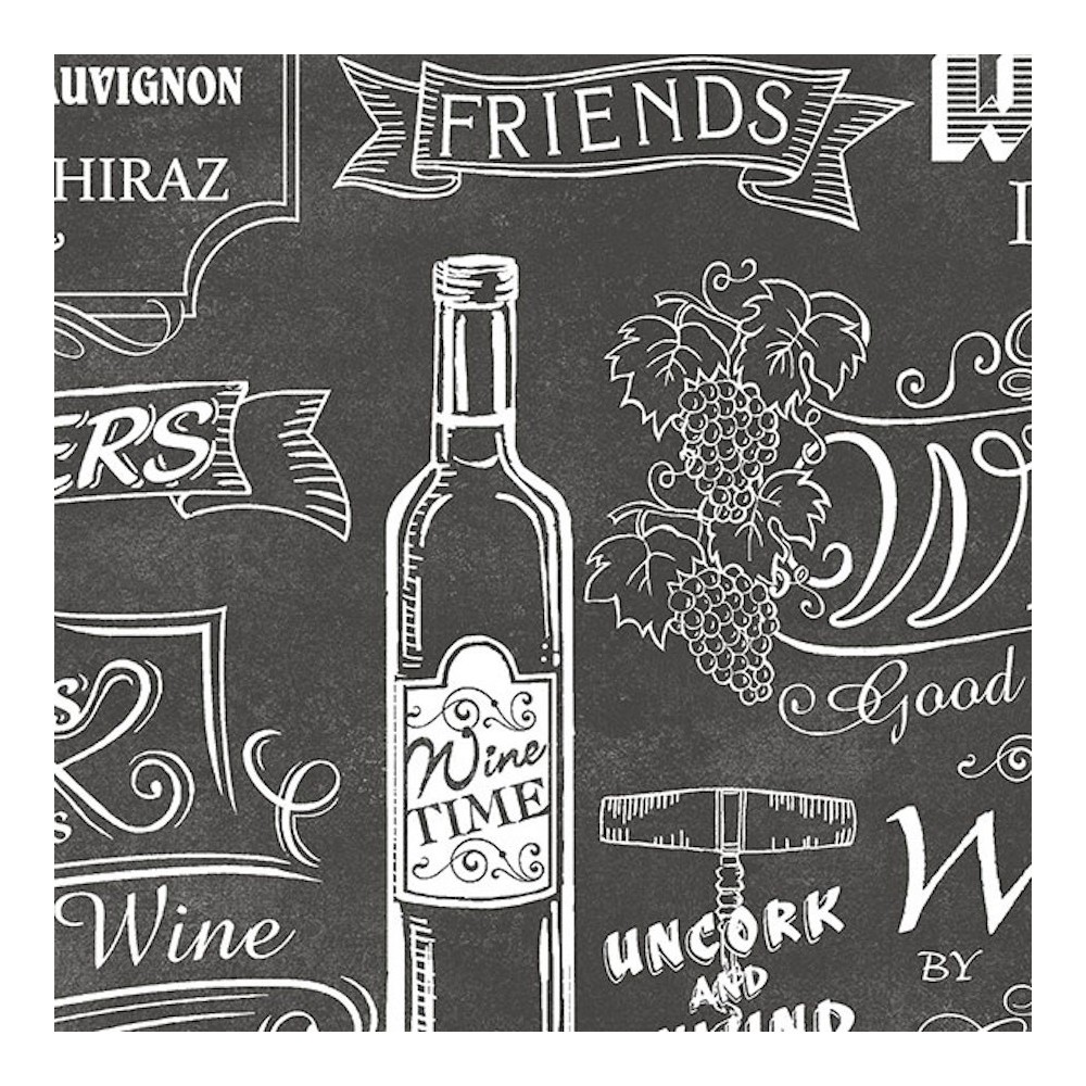 Norwall Black and White Chalkboard Wine Wallpaper Modern Contemporary  CK36631 