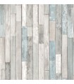 FD23273 - Brewster Essentials Wallpaper-Grey and Blue Barn Board Planks