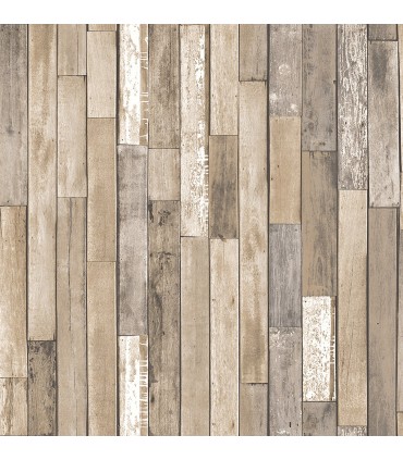 FD23274 - Brewster Essentials Wallpaper-Brown Barn Board Planks