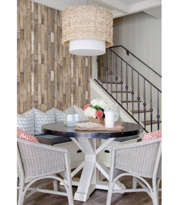 FD23274 - Brewster Essentials Wallpaper-Brown Barn Board Planks
