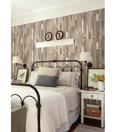 FD23274 - Brewster Essentials Wallpaper-Brown Barn Board Planks