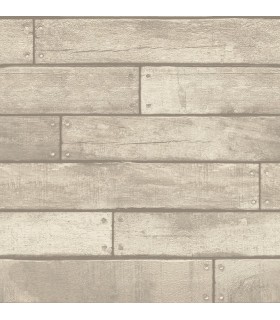 FD23276 - Brewster Essentials Wallpaper-Weathered Grey Nailhead Plank