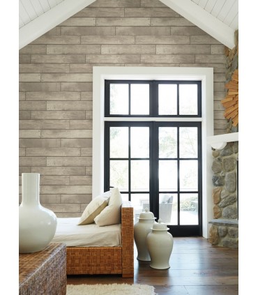 FD23276 - Brewster Essentials Wallpaper-Weathered Grey Nailhead Plank