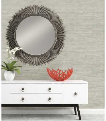 FD23285 - Brewster Essentials Wallpaper-Island Grey Faux Grasscloth