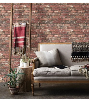 FD23287 - Brewster Essentials Wallpaper-Loft Red Brick