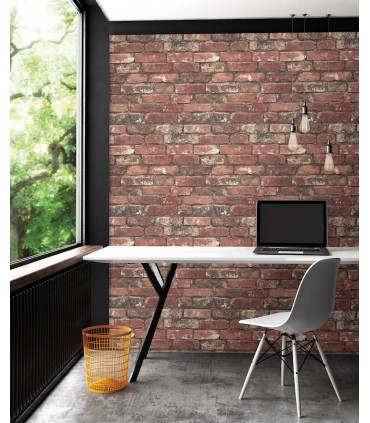 FD23287 - Brewster Essentials Wallpaper-Loft Red Brick
