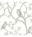 FD23289 - Brewster Essentials Wallpaper-Enchanted Forest Grey Owl and Tree