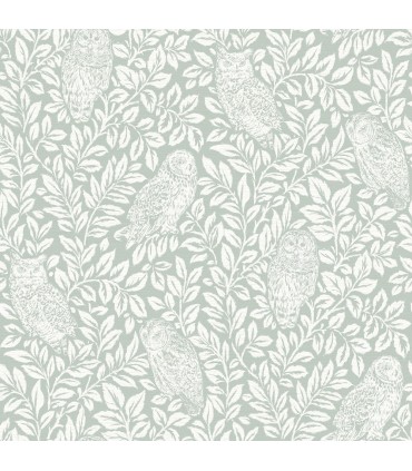 3115-12414 - Farmhouse Wallpaper-Parliament Teal Owl