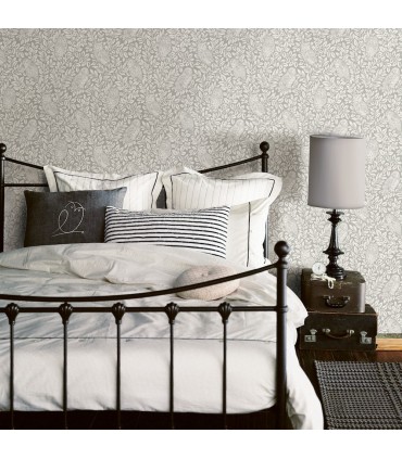 3115-12411 - Farmhouse Wallpaper-Parliament Light Grey Owl