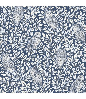 3115-12412 - Farmhouse Wallpaper-Navy Owl