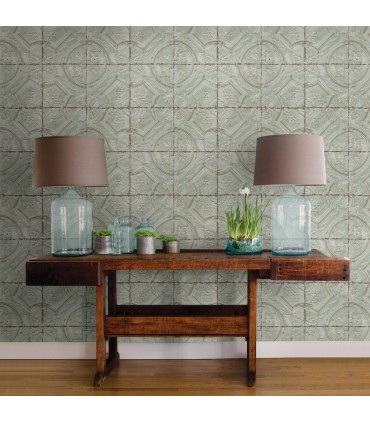 3115-12432 - Farmhouse Wallpaper-Vintage Tin Tile