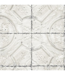 3115-12431 - Farmhouse Wallpaper-Vintage Tin Tile