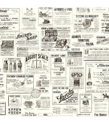 3115-64272 - Farmhouse Wallpaper-Vintage Newspaper