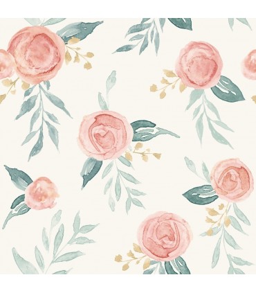 MK1126 - Magnolia Home Artful Prints and Patterns Wallpaper-Watercolor Roses