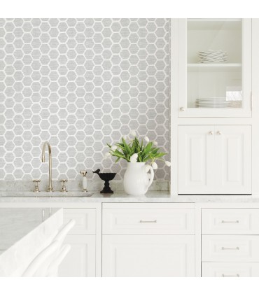 2793-24712 - Celadon Wallpaper by A-Street Prints-Aura Honeycomb