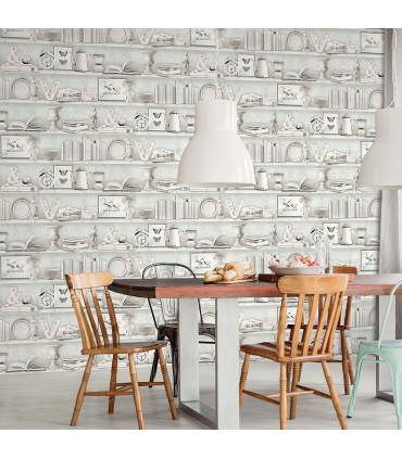 FH37506 - Farmhouse Living Wallpaper by Norwall - Curio Cabinet